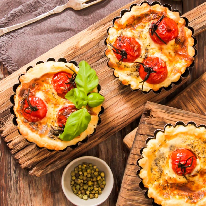 Cyimi Mini Tart Pan Set of 12, Non-Stick 4 Inch Quiche Pan, Removable Bottom Tart Pan for Pies, Quiche Bakeware, Cheese Cakes, Desserts and more - Image 5